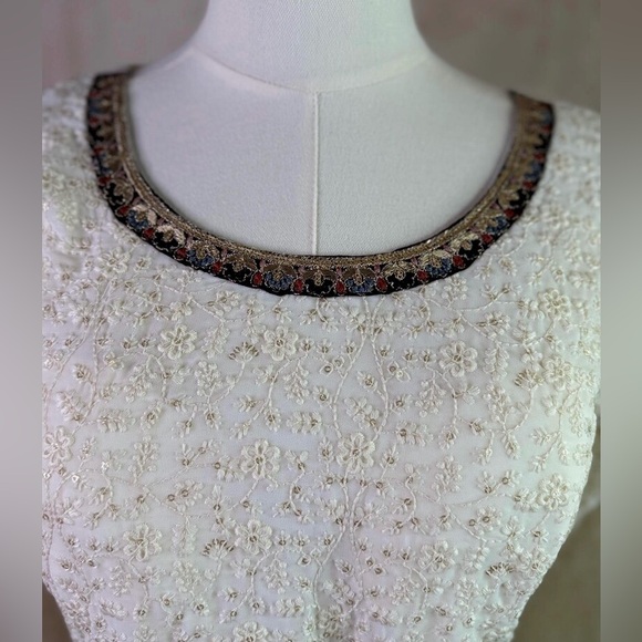 House of India Embroidered Georgette Salwar Kameez gown frock reception XL - Picture 14 of 16